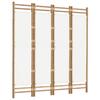 4 Piece Folding Room Divider 160 Cm Bamboo and Canvas