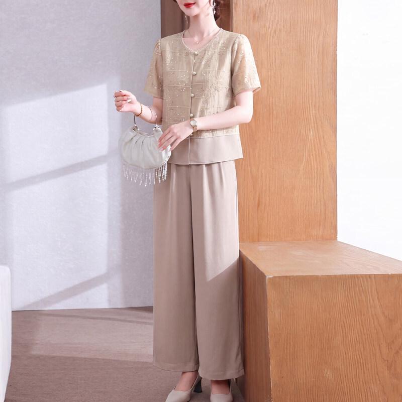Xuexi Women s Elegant Lace Short Sleeve Summer Set 3XL
