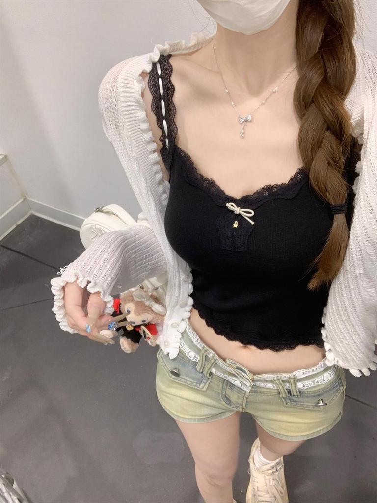 Summer Korean Lace-Trimmed Chic Camisole Tank Top