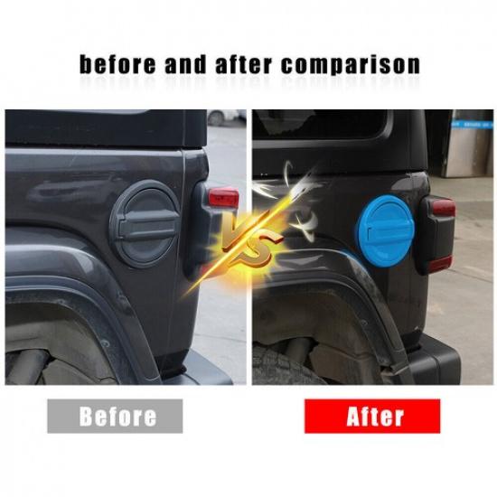 Side Door Fuel Filler Cover Gas Tank Cap Trim for Jeep Wrangler JL 4Xe Baby Blue
