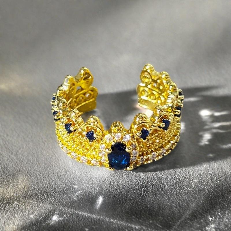 Three-Dimensional Exquisite Medieval French Retro Open Ring Luxury Light Luxury Niche Zircon Accessories Women