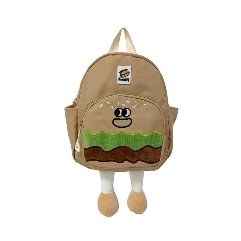 

Hamburger Cartoon School Backpack Students Bag Breathable Outdoor Gift Travel хаки