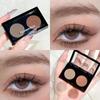 Xiaohongshu's Trending Two-Tone Eyeshadow~ Gray-Pink Lotus Color, Affordable Alternative Eyeshadow Palette, Pearlescent Matte Daily De-Puffing Palette