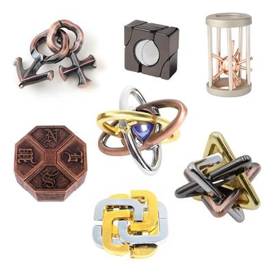 1PCS Vintage Intelligence Metal Unlock Brain Teaser Box Classroom Educational Toy Fun Magic Stress Relief Toys for Kids Adults