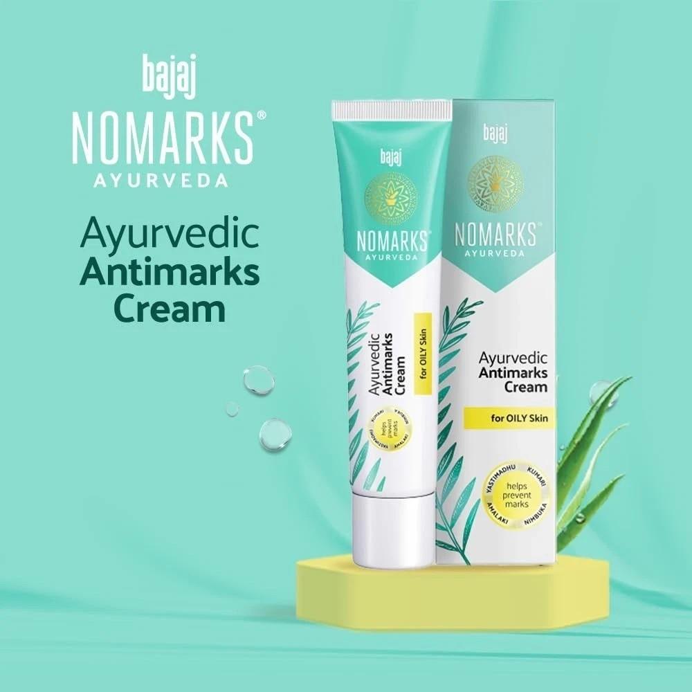 Bajaj Nomarks Crema Ayurvedica Per Rughe, Cicatrici, Macchie Scure & Pelle Grassa 25g X 4