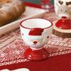 Ceramic Eggs Holder Cup Christmas Themed Porcelain Small Wine Cup Home Decoration Accessories Elegant Party Drinkware