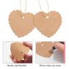 200pcs Paper Brown Heart Label & Beige Polyester Lanyard DIY Jewelry Clothing Size Price Display Gift Packaging Tag YMY