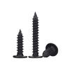 Black CA Flat Head Self-Tapping Wood Screw, 304 Stainless Steel, Cross Tip, M2-M8