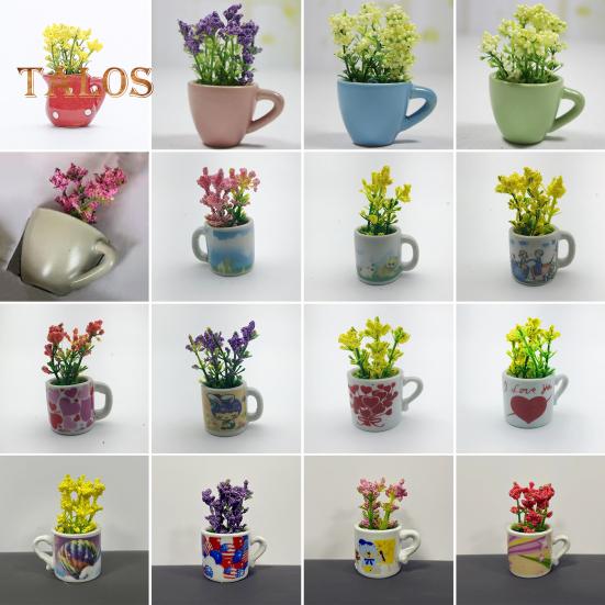 6/8Pcs Mini Ceramic Vase Refrigerator Magnet Home Office Kitchen Locker Fridge 3D Miniature Flower Vase Magnetic Decoration Ornament
