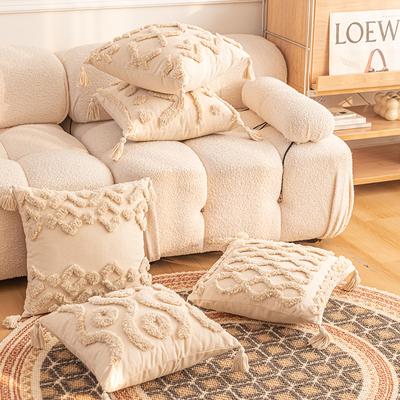 Pack of 2 Faux Wool Throw Pillow Covers 18x18 Inches Decorative Farmhouse Velvet Couch Pillow Case Soft Plush Square Boho Cushion Pillowcase