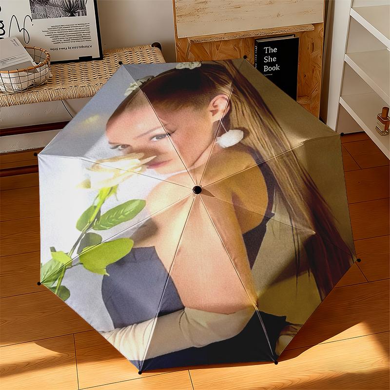 1pc Ayliva's Personal Photobook Umbrella Portable Folding Umbrella Iron Frame Hole Bone Structure Outdoor Home Umbrella