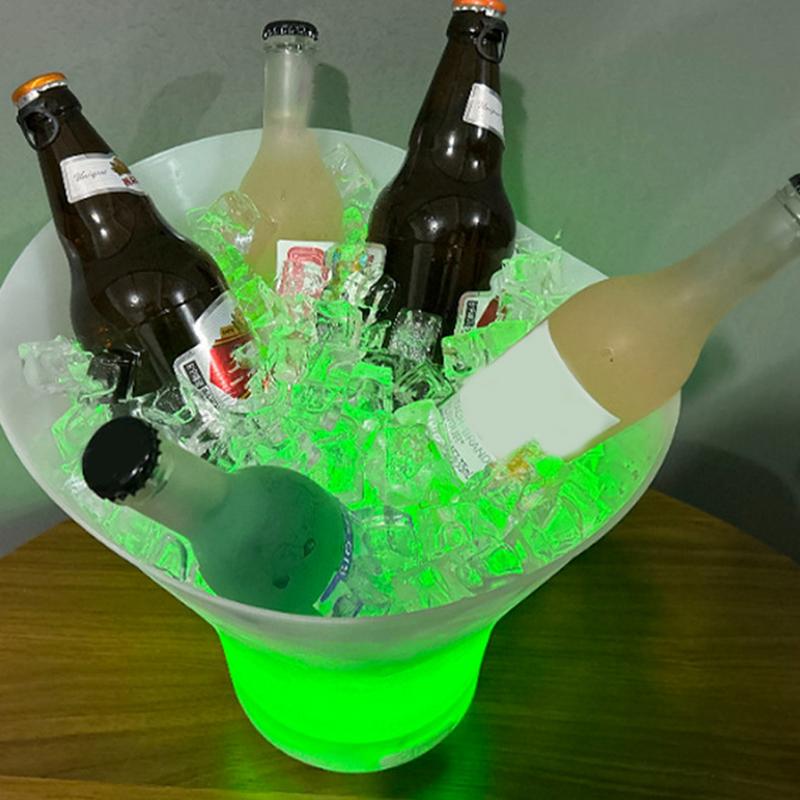 LED Ice Bucket 7L Light-up Colorful Radiant Ice Bucket Waterproof Lighted Drink Containers With Built-in Wireless Speaker For
