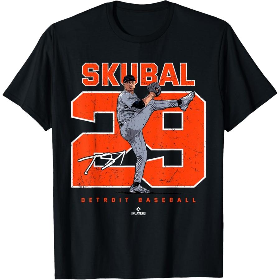 Number and Portrait Tarik Skubal Detroit Baseball MLBPA T-Shirt XXXXXL чёрный