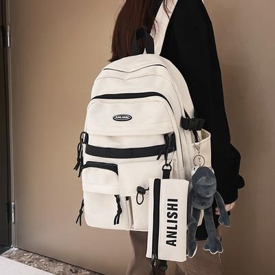 Lightweight Ins Versatile Tooling Style School Bag for Women, High Sense, Large Capacity Japanese Backpack Travel Backpack for Men