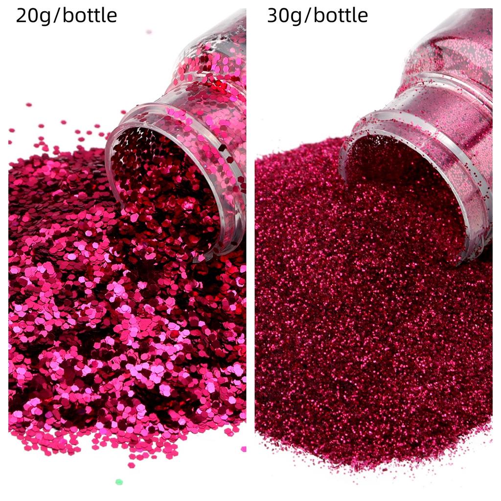 20/30g Glitter Sprinkles Powder Colorful Hexagonal Sparkly Powder Nail Art For Handicraft Creative Nail Paillette Decoration