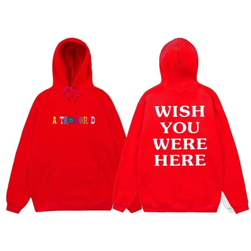 

Хіп-хоп Худі Чоловіки Жінки ASTROWORLD Худі Толстовки Cactus Jack WISH YOU WERE HERE Принт з Літерами Худі з Капюшоном Чоловік Вуличний Стиль M