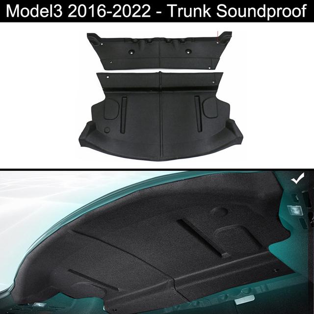 Für Tesla Model 3 2017-2023 Vorderer Kofferraumdeckel Schalldämmung Baumwolle Innenhaube Frunk/Kofferraum Schalldichte staubdichte Baumwollmatte
