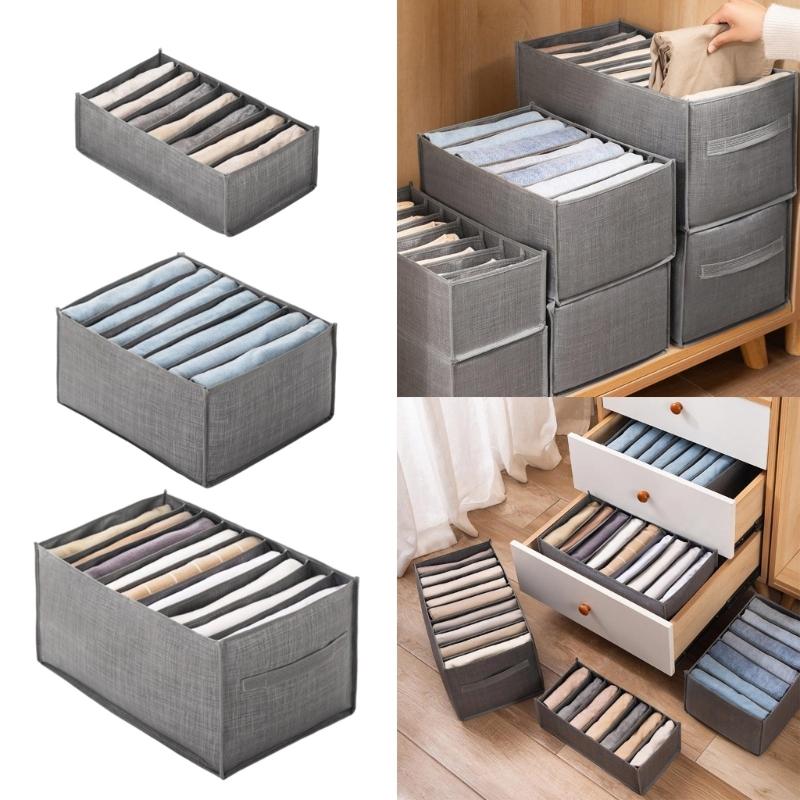 Space Saving Pants Storage Box Durable Non Woven Fabric Pants Organizer Wardrobe Clothes Storage Container for Home