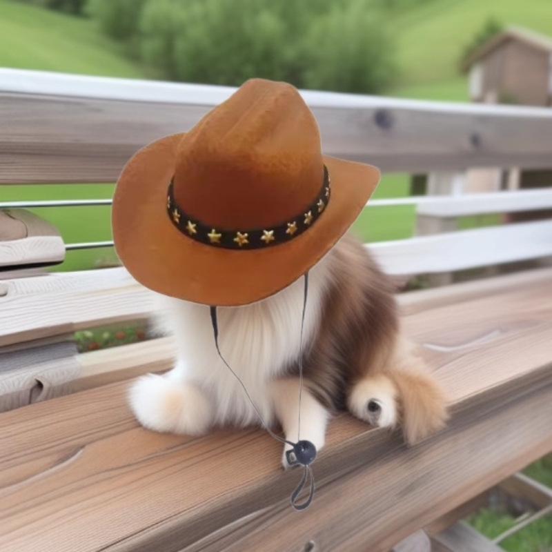 

Pet Kitten & Dog Cowboy Hat - Western Style Birthday Party & Festival Mini Hat S 13x10x5cm - Small