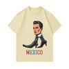 Men's 100% Cotton Crew Neck Short Sleeve T-Shirt, Fun Mexico Cool Man Boot Art Print Casual Comfortable Summer Tee for Daily Wear
