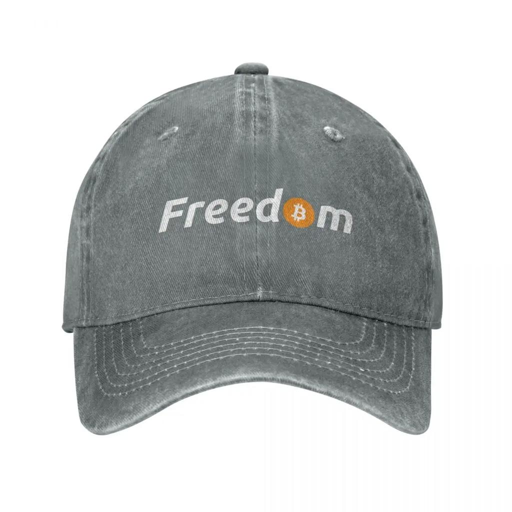 Bitcoin Freedom Denim Baseball Cap Adjustable Hats Women Men Crypto Btc Blockchain Cap Classic Casquette Gorras
