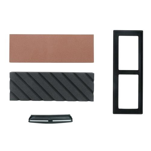 HFS(R) Whetstone, #1000 and #6000, Double-Sided, Non-Slip, for Finishing, Knife Sharpening, and Surface Refining, with Angle-Fixing Holder