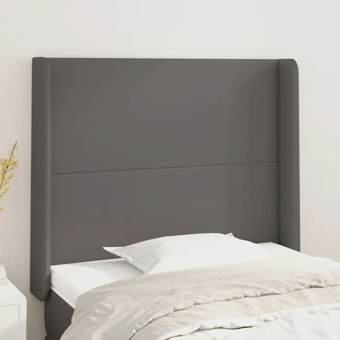 Maison Exclusive - Tête de lit avec oreilles Gris 93x16x118/128 cm Similicuir