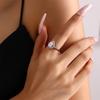 Modern Adjustable Water Drop Ring With Electroplated Finish For Female Wear