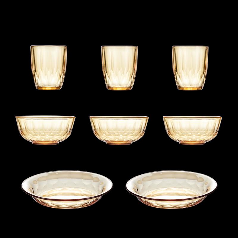 

BAILOCK Star Mirror High Boron Glass 8-Piece Dinnerware Set