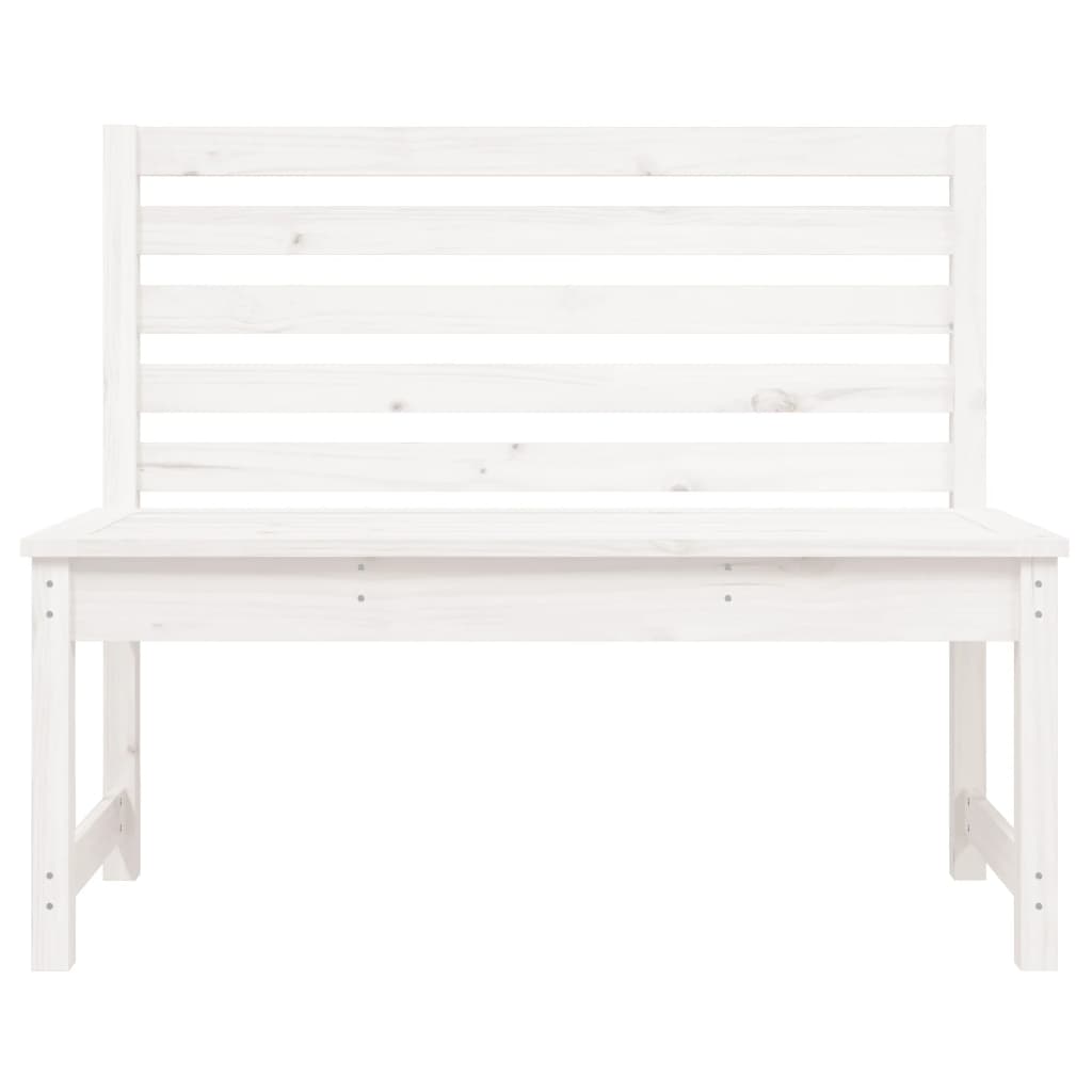 Garden Bench White 109 cm Solid Pine Wood