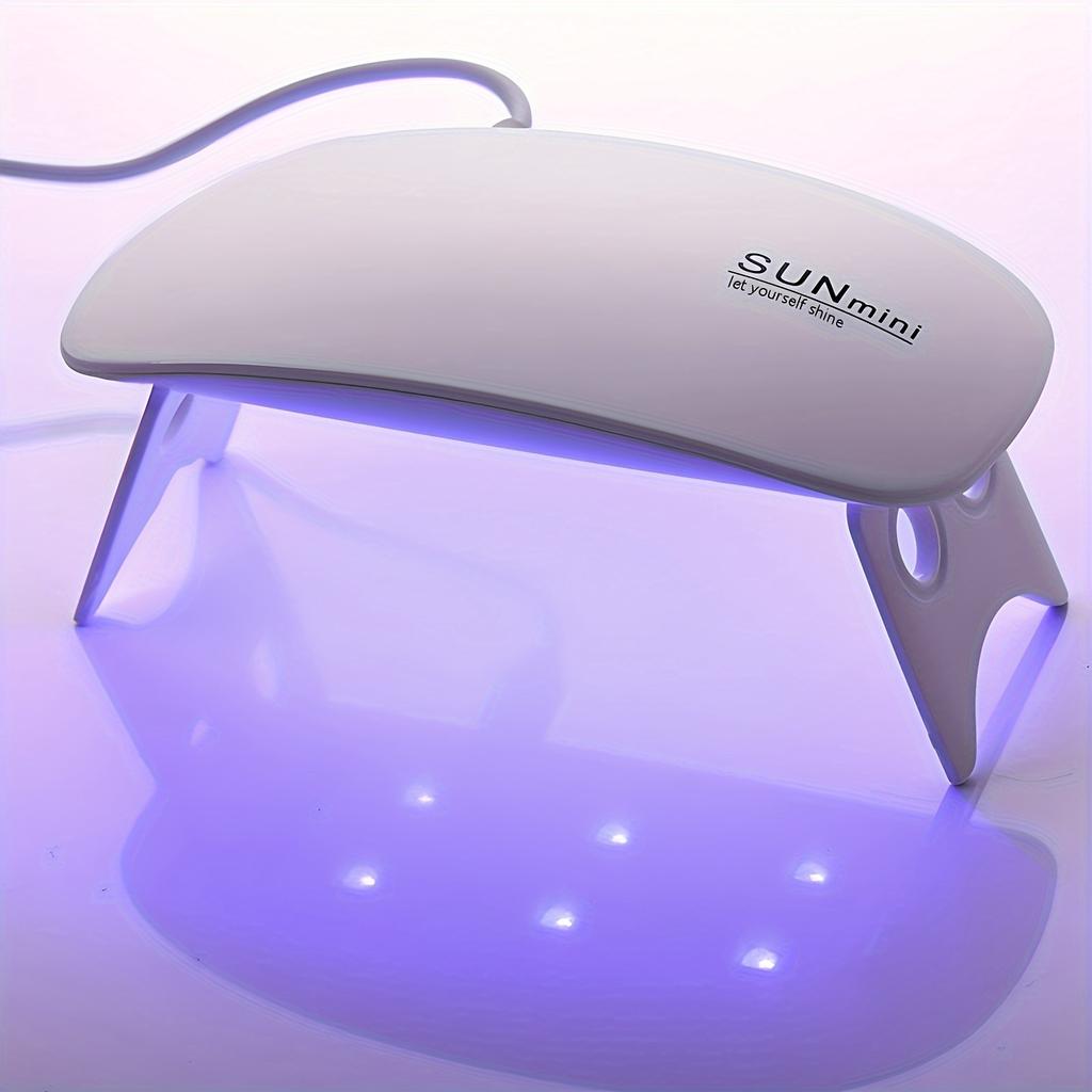 6LED Mini Nail Dryer - UV/LED Nail Lamp for Gel Varnish Curing - Micro USB Powered Nail Art Equipment for Manicuring and Nail Care
