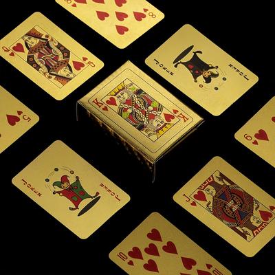 1 Set of Playing Cards, Mini Gold Playing Cards, Washable Pvc Poker, Party Table Games Set