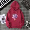 European and American printed hooded long-sleeved women's sweater large size European size loose