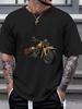 1pc Motorcycle Graphic T-shirt - 180g Cotton Crew Neck Short Sleeve Tee with Vibrant Single-Sided Print