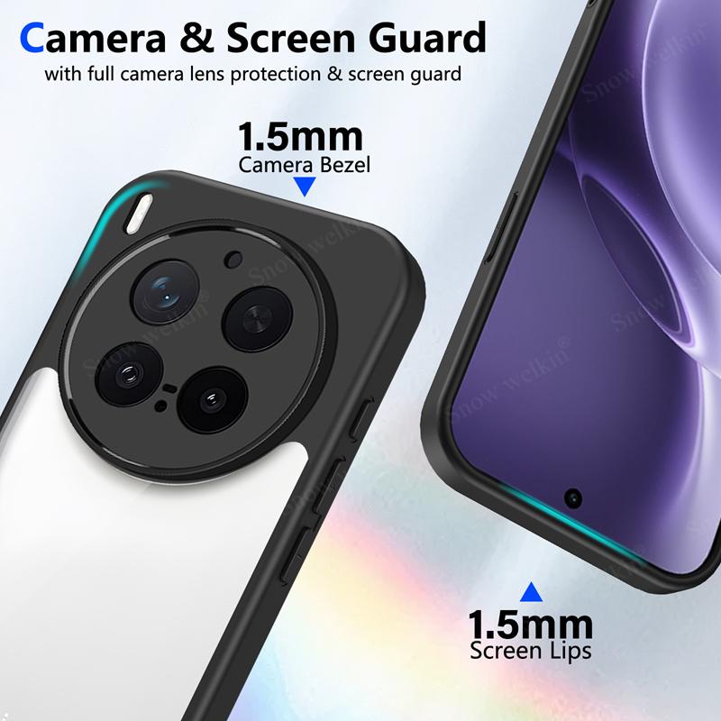 Transparent Silicone Case For Vivo X300 Pro vivoX300 Pro X300Pro PC Back TPU Bumper Shockproof Clear Phone Cases Cover