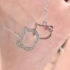 Flash Diamond Hellokitty Hello Kitty Necklace Cute Girl Senior Sense KT Cat Pearl Pendant Collarbone Chain