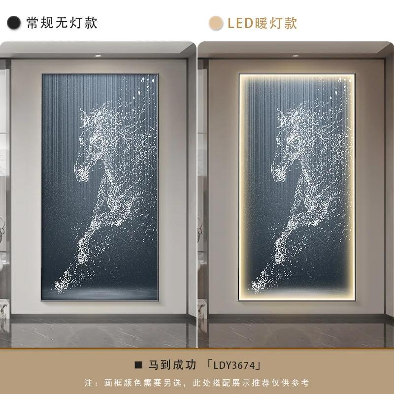 Modern Porch Art Decoration Painting Led Light Mural Light Italian Abstract Horse Living Room Corridor Hanging Painting Light