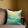 Pastel Wave Square Jacquard Pillow Cover for Sofa Office Waist Cushion Cover Home Decorative Pillowcase