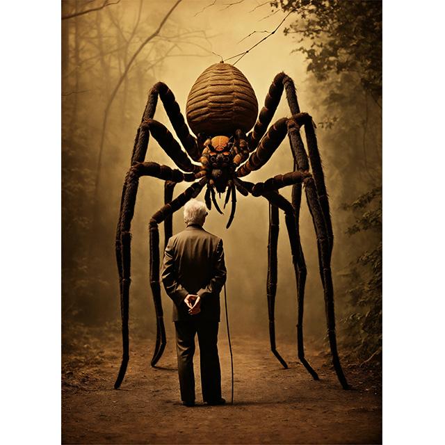 Old Vampire Man With Giant Monster Vintage Tabletop Photo Prints Poster Canvas Painting Wall Art Pictures Living Room Home Decor