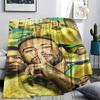 1PC Brazil National Football Team Patterned Flannel Blanket Suitable For All Seasons for Home Decor Warmth and Comfort Gifts Holiday Present