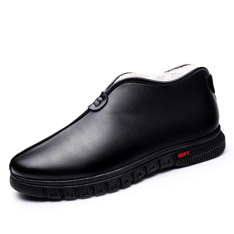 

Men s cotton shoes winter velvet warm middle-aged warm casual shoes leather surface windproof thickened lightweight comfortable cotton shoes 39