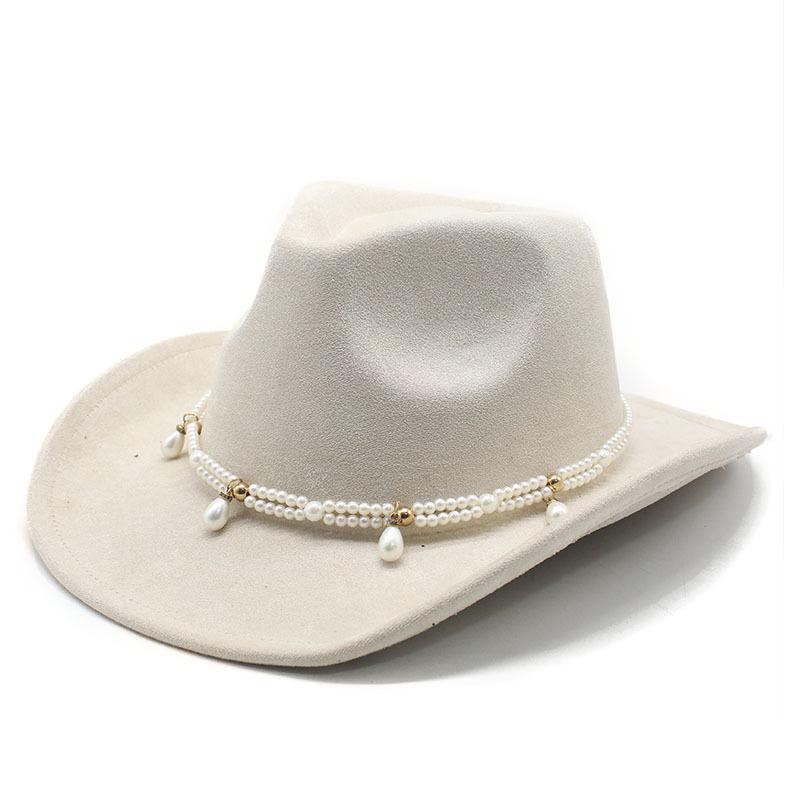 Party Bride Cowboy Hat Music Party Suede Jazz Hat Felt Western Cowboy Hat