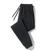 Casual sweatpants men's autumn and winter new large size tied feet thickened trendy printed velvet pants