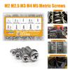 500Pcs Nut And Bolt Assortment Kitm2 M2.5 M3 M4 M5 Machine Screws 304 Stainless Steel Combination Screws For Electronicsmotorcyclediy Projects K-188