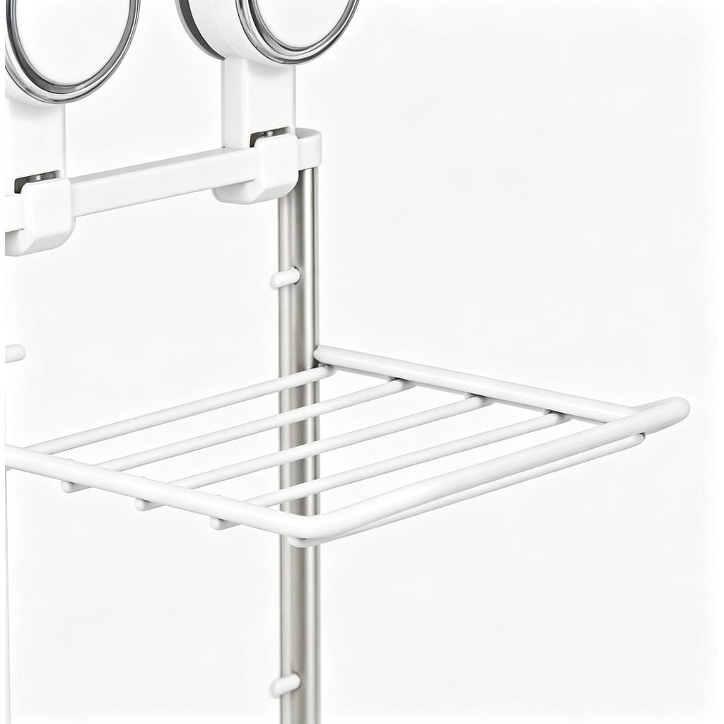 Foldable Wall Shelf Suction Cup Space-Saving Organizer 3 Tier Foldable Storage Shelves Prep Station For Kitchen Dining Room