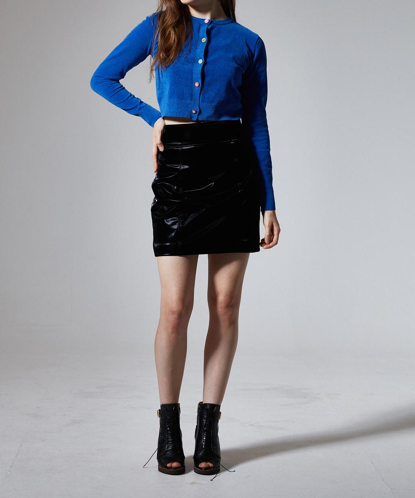 Wordog Fox Leather Mini Skirt