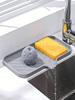 1pc Silicone Drain Rack,Kitchen Sink Splash Guard - Silicone Faucet Handle Drip Filter Tray, Dishwashing Soap Dispenser