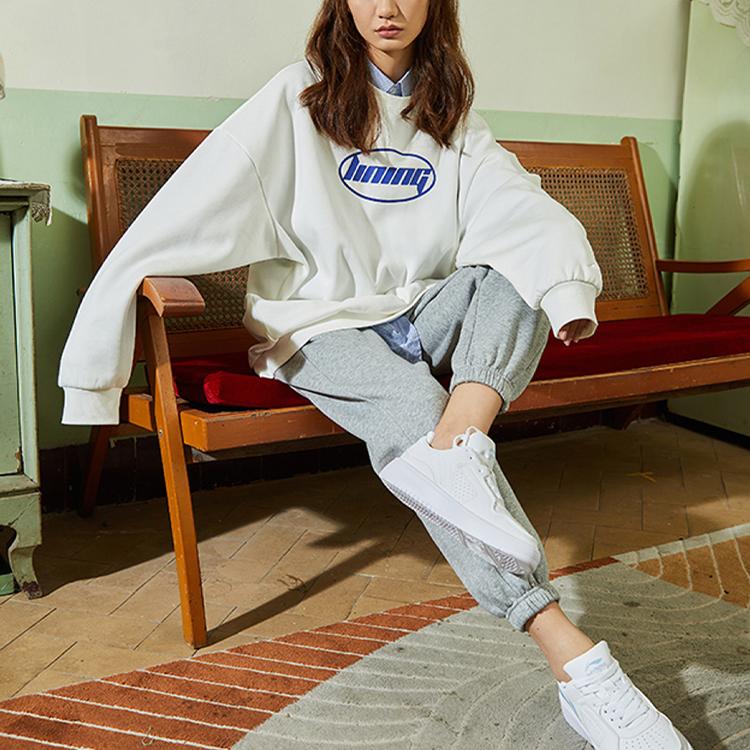 Li Ning Fleecová mikina přes hlavu Unisex Mikiny Off-White AWDQC98-1