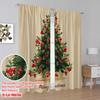 2pcs,2D Plane Printing Curtains&Window Treatment Charming Vintage Christmas Tree Versatile Fabric (without Rod) Art Deco Festive