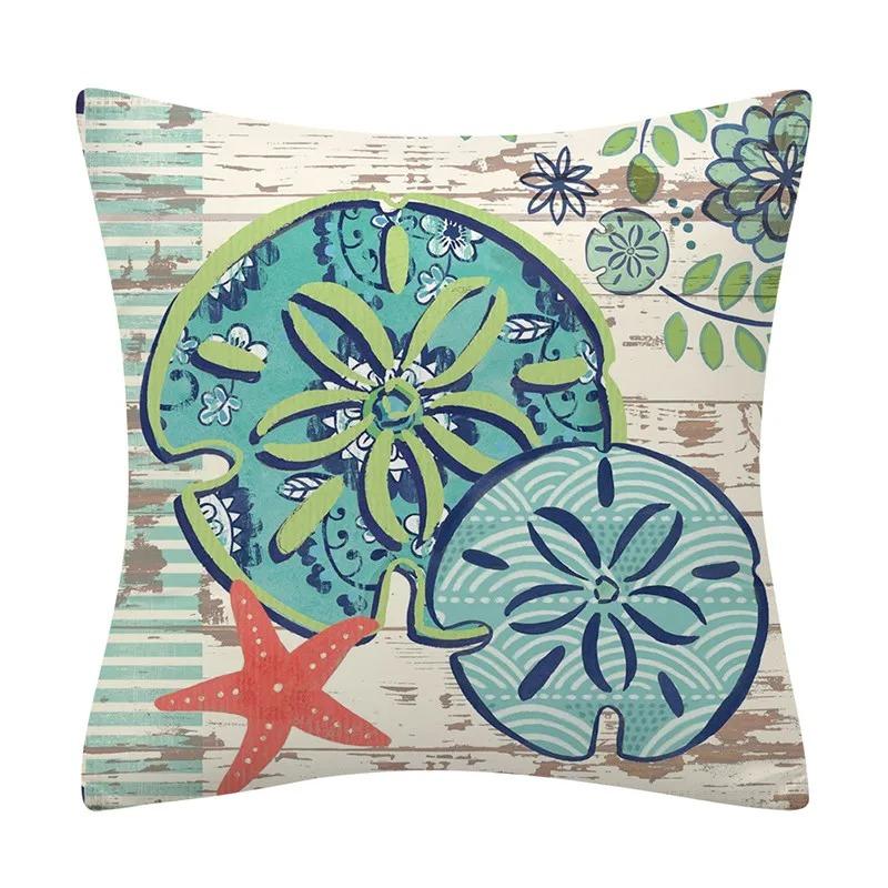 Dekoracyjna poszewka na poduszkę ze zwierzętami morskimi Poduszka na sofę Skorupa żółwia morskiego Poduszka Dekoracyjna poszewka na poduszkę do domu